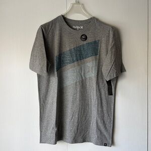 Hurley Heather Gray T-Shirt with Blue Graphic Boys Sz XL NWT